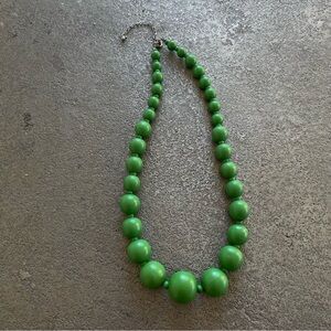 Green Wooden Beaded Statement Necklace